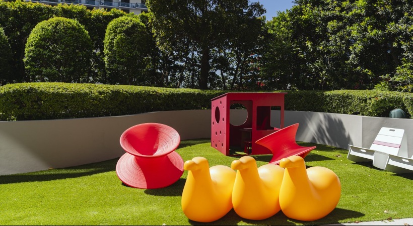 we love our kids an outdoor playground area