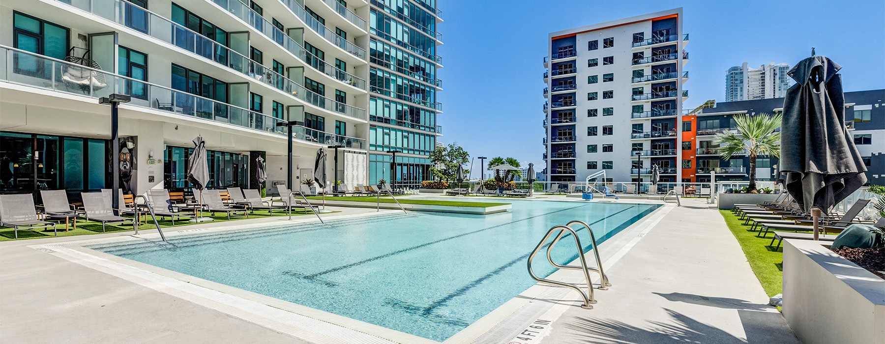Exterior vide of pool on a sunny day